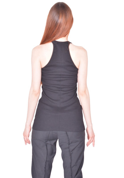 MATIERES FECALES CROSS SEAM TANK KNIT SCLERA BLACK SS26 | DOSHABURI Shop