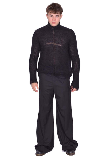 MATIERES FECALES LARISSA KNIT SWEATER SCLERA BLACK FW25 | DOSHABURI Shop