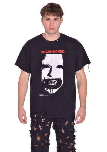 MATIERES FECALES UNCENSORED TEE KNIT SCLERA BLACK FW25 | DOSHABURI Shop