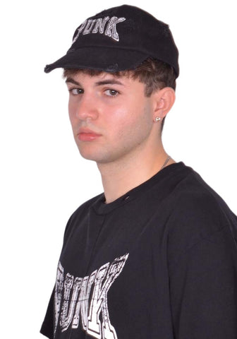 MATIERES FECALES UNISEX PUNK CAP BLACK BRODERIE FW25 | DOSHABURI Shop