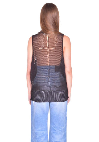 MATIERES FECALE RIVAGE TANK KNIT SCLERA BLACK SS26 | DOSHABURI Shop