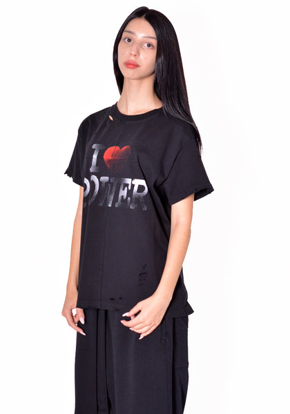 MATIERES FECALE MAT03T002-1 UNISEX POWER T-SHIRT BLACK FW26 | DOSHABURI Shop