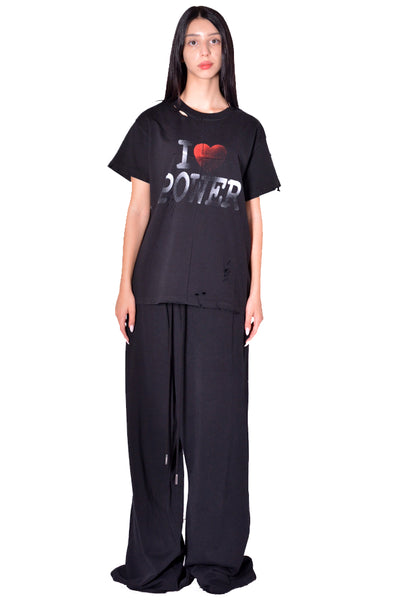 MATIERES FECALE MAT03T002-1 UNISEX POWER T-SHIRT BLACK FW26 | DOSHABURI Shop