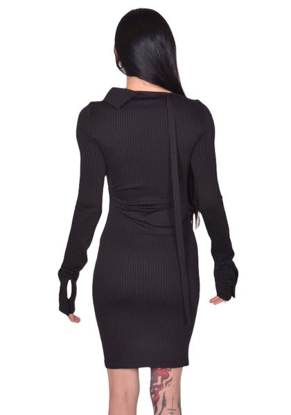 OTTOLINGER ADA MINI DRESS BLACK PIN STRIPE FW25 | DOSHABURI Shop