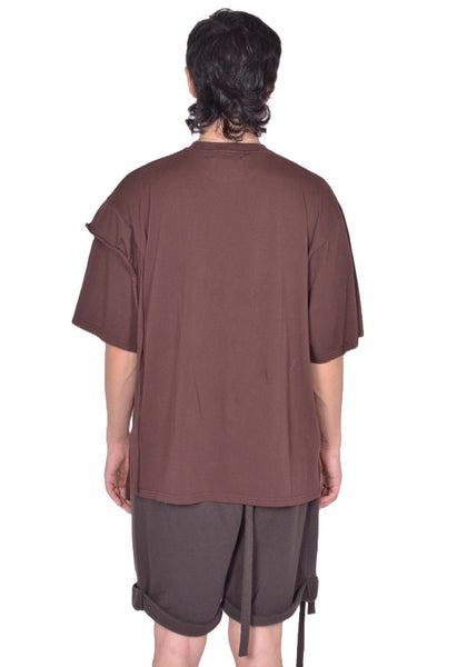 OTTOLINGER DECONSTRUCTED BOXY T-SHIRT BROWN FW25 | DOSHABURI Shop