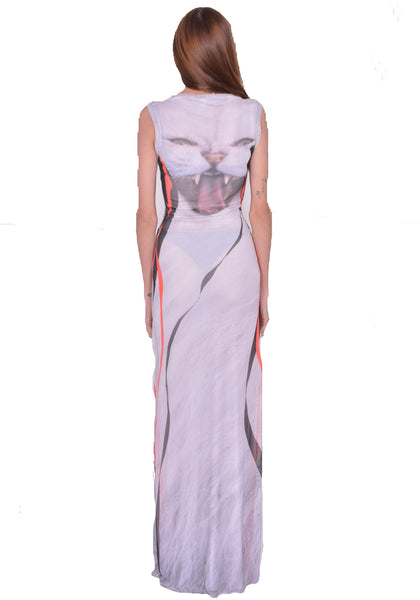 OTTOLINGER MESH MAXI DRESS CAT PRINT SS25 | DOSHABURI Shop