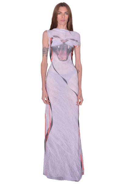 OTTOLINGER MESH MAXI DRESS CAT PRINT SS25 | DOSHABURI Shop