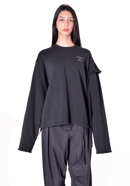 OTTOLINGER 115-110615-01 UNISEX RECONSTRUCTED CREWNECK BLACK FW2026 | DOSHABURI Shop