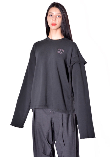 OTTOLINGER 115-110615-01 UNISEX RECONSTRUCTED CREWNECK BLACK FW2026 | DOSHABURI Shop