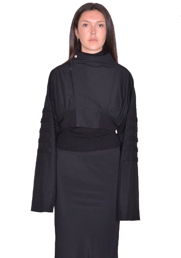 DOSHABURI通販｜RICK OWENS ANTHEM FLIGHT JACKET BLACK SS25