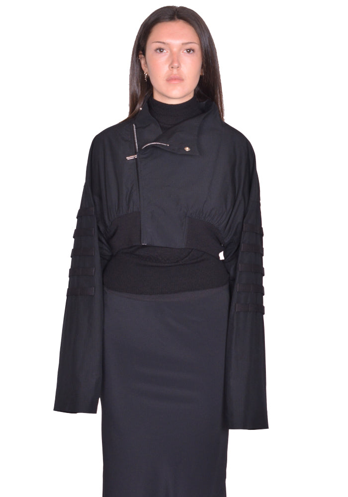 DOSHABURI通販｜RICK OWENS ANTHEM FLIGHT JACKET BLACK SS25