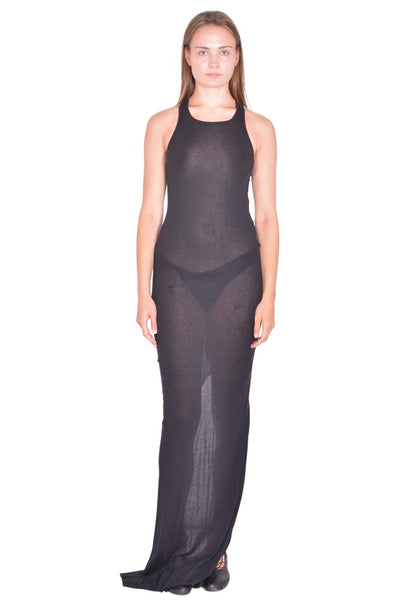 RICK OWENS BASIC TANK GOWN DRESS BLACK SS26 | DOSHABURI Online Shop