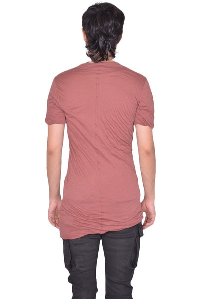 RICK OWENS DOUBLE DOUBLE LAYERED T-SHIRT ROSEWOOD FW25 | DOSHABURI Shop
