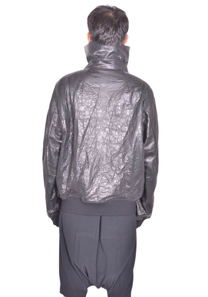 RICK OWENS DRACUFLIGHT LEATHER JACKET BLACK FW26 | DOSHABURI Shop