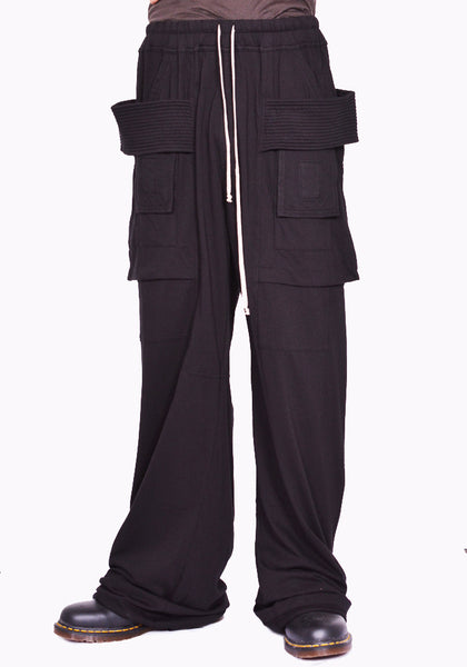 RICK OWENS DRKSHDW CREATCH WIDE CARGO PANTS BLACK SS25 | DOSHABURI Shop