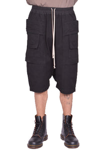 RICK OWENS DRKSHDW CREATH CARGO PODS SHORTS BLACK SS25 | DOSHABURI Shop