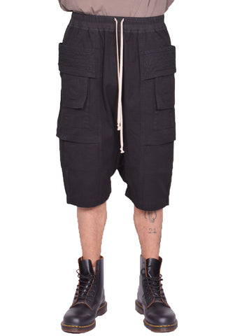 RICK OWENS DRKSHDW CREATH CARGO PODS SHORTS BLACK SS25 | DOSHABURI Shop