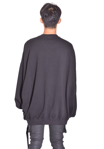 RICK OWENS DRKSHDW CREWNECK SWEATSHIRT BLACK FW26 | DOSHABURI Shop