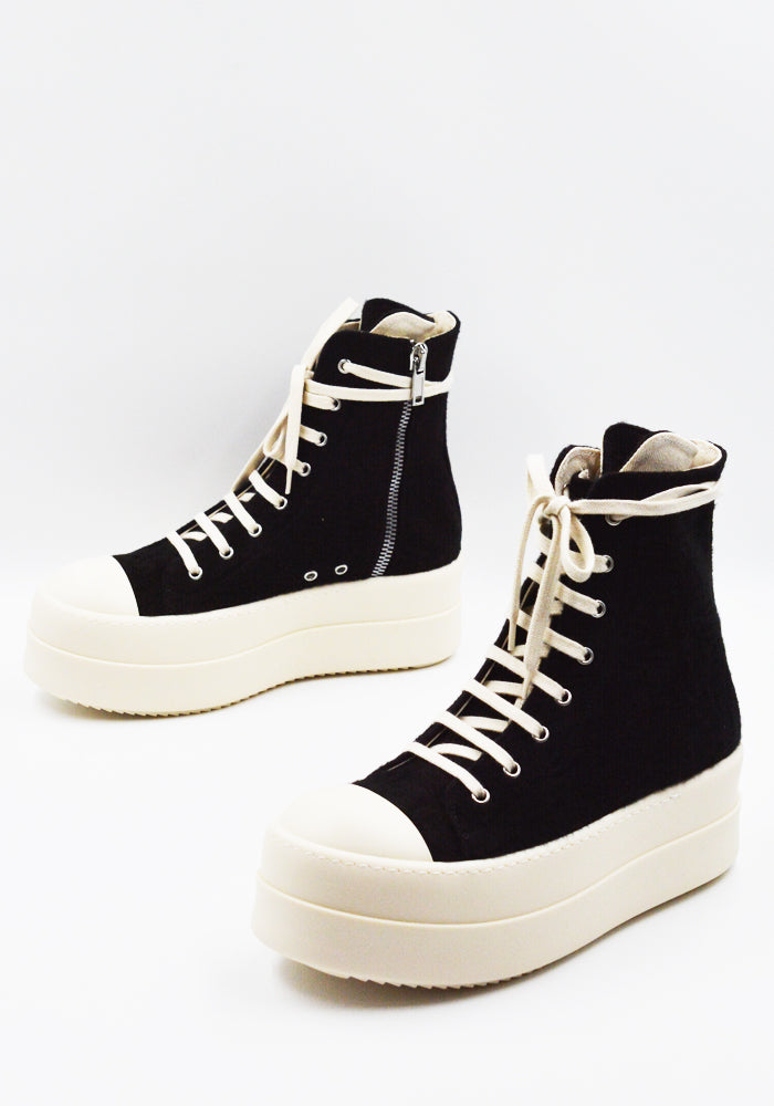RICK OWENS DRKSHDW DU02E7831 BMO 911 DOUBLE BUMPER SNEAKERS BLACK/MILK