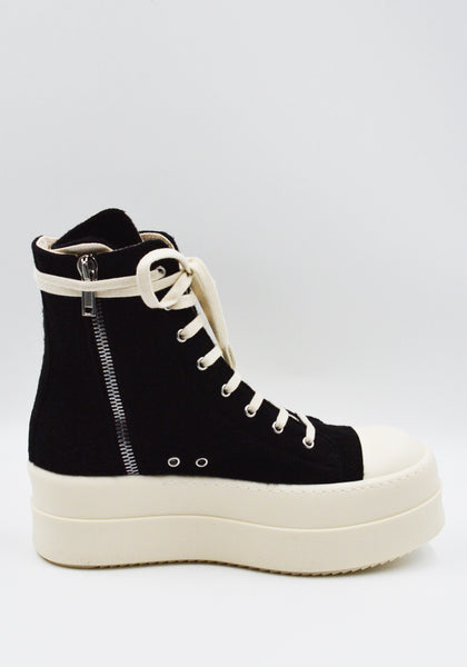 RICK OWENS DRKSHDW DU02E7831 BMO 911 DOUBLE BUMPER SNEAKERS BLACK/MILK