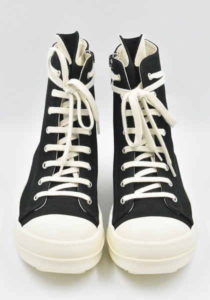 RICK OWENS DRKSHDW HI-TOP SNEAKERS BLACK/MILK SS26 | DOSHABURI Shop