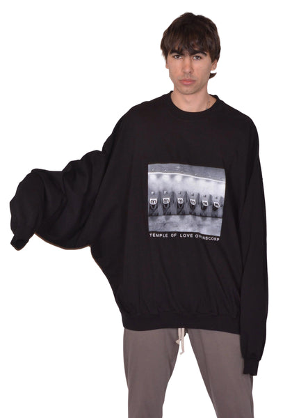 RICK OWENS DRKSHDW HUN CREWNECK SWEATSHIRT BLACK SS26 | DOSHABURI Shop