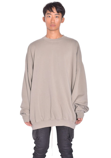 RICK OWENS DRKSHDW HUN CREWNECK SWEATSHIRT MINERAL FW26 | DOSHABURI