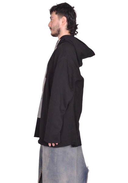 RICK OWENS DRKSHDW PETER HOODIE BLACK/PEARL FW25 | DOSHABURI Shop
