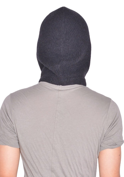 RICK OWENS KNITTED HOOD BLACK FW26 | DOSHABURI Online Shop