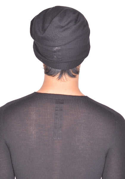 RICK OWENS MEDIUM KNITTED HAT BLACK FW26 | DOSHABURI Shop