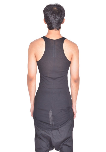 RICK OWENS MEN BASIC RIB TANKTOP BLACK FW26 | DOSHABURI Online Shop