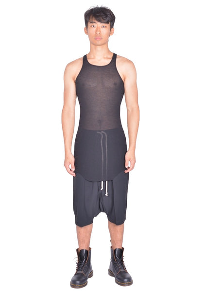 RICK OWENS MEN BASIC RIB TANKTOP BLACK FW26 | DOSHABURI Shop