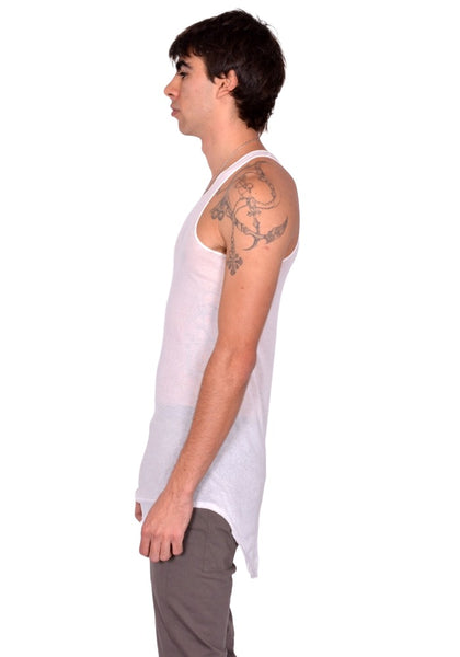 RICK OWENS MEN BASIC RIB TANKTOP MILK SS26 | DOSHABURI Shop