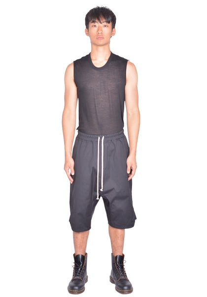RICK OWENS MEN BASKET SWINGERS SHORTS BLACK FW26 | DOSHABURI Shop