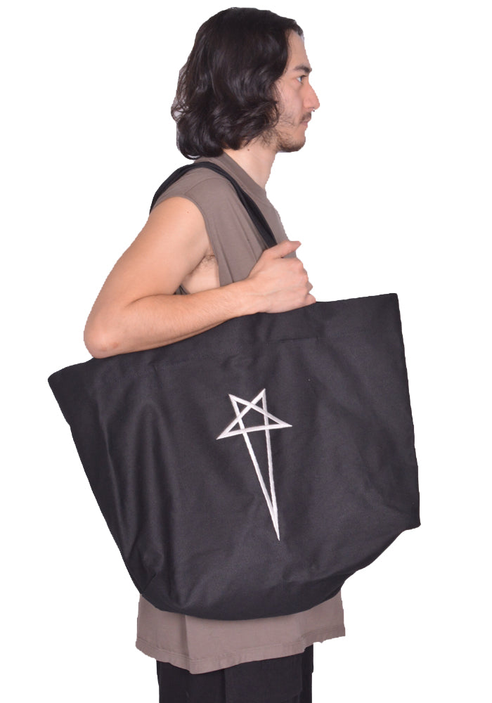 正規品　リックオウエンス　ペンタグラムロゴ　トートバッグ　BEACH BAG DOSHABURI通販｜RICK OWENS MEN KAFTAN HOODIE BLACK SS25 |RICK OWENS