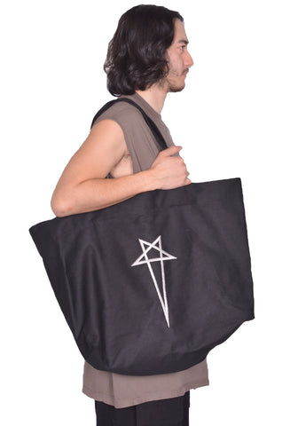 RICK OWENS MEN BEACH BAG BLACK PENTAGRAM SS25 | DOSHABURI Online Shop