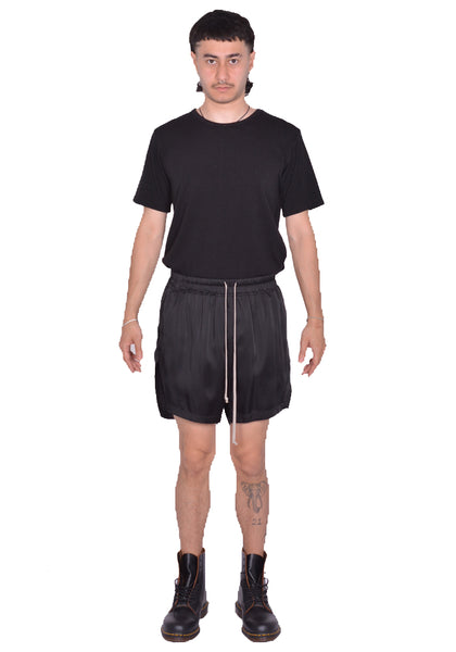 RICK OWENS MEN RR01E5306 SCH BOXER SHORTS BLACK SS25 | DOSHABURI Shop