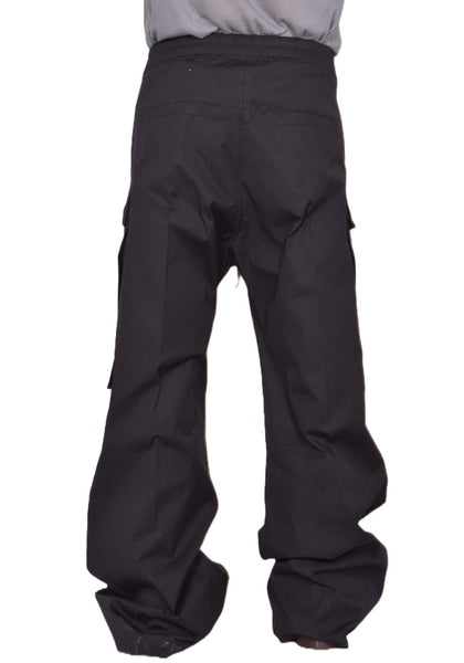 RICK OWENS MEN CARGO BELAS WIDE PANTS BLACK FW25 | DOSHABURI Shop