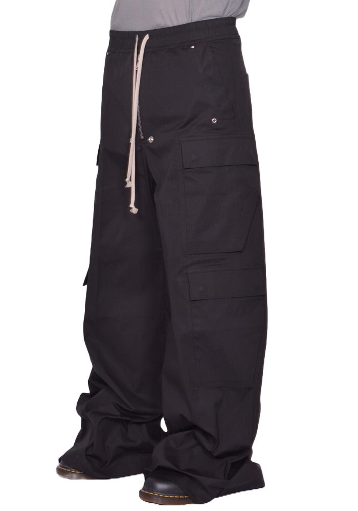 DOSHABURI通販｜RICK OWENS MEN CARGO BELAS WIDE PANTS BLACK FW25
