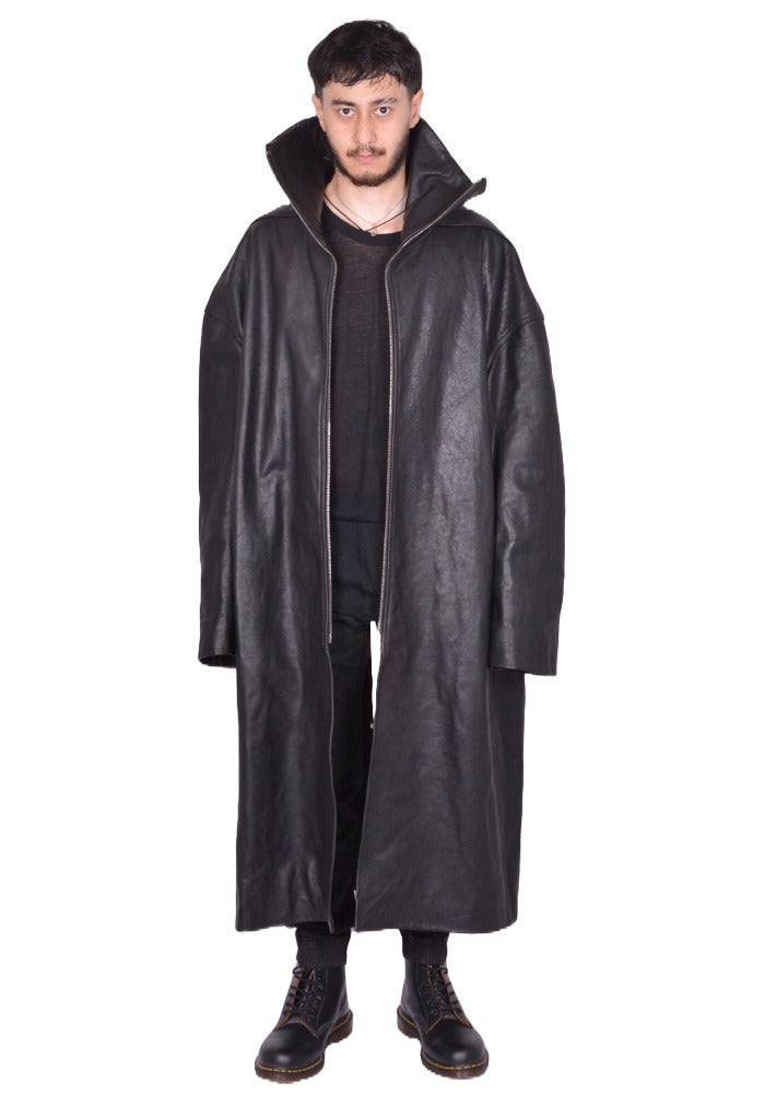 DOSHABURI通販｜RICK OWENS MEN DRACUCOLLAR LEATHER COAT BLACK FW25