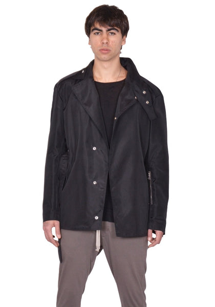 RICK OWENS MEN EMPLE CABAN JACKET BLACK SS26 | DOSHABURI Shop