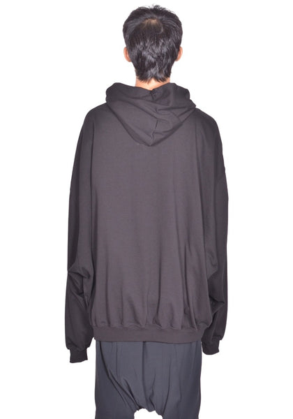 RICK OWENS MEN HUN SWEAT HOODIE BLACK FW26 | DOSHABURI Shop