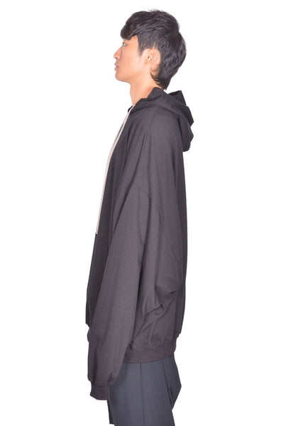 RICK OWENS MEN HUN SWEAT HOODIE BLACK FW26 | DOSHABURI Shop