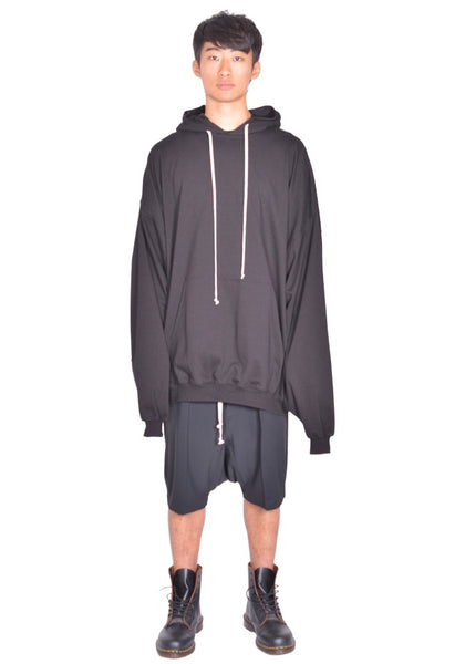 RICK OWENS MEN HUN SWEAT HOODIE BLACK FW26 | DOSHABURI Shop