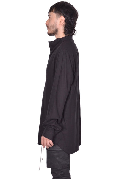 RICK OWENS MEN ISLAND SHIRT BLACK FW25 | DOSHABURI Online Shop