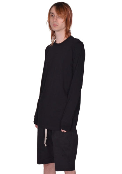 RICK OWENS MEN LEVEL LONG SLEEVE T-SHIRT BLACK SS26 | DOSHABRI Shop