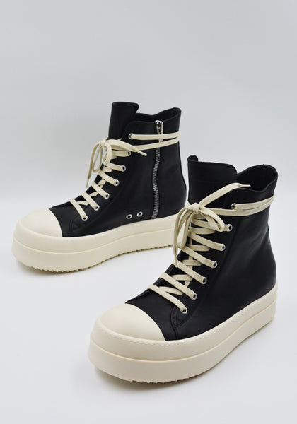 RICK OWENS MEN MEGA BUMPER SNEAKERS BLACK/MILK SS26 | DOSHABURI Shop