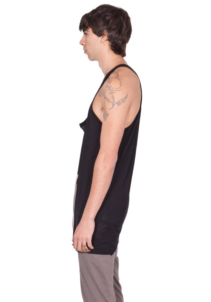RICK OWENS MEN OPEN PONY TANKTOP BLACK SS26 | DOSHABURI Online Shop