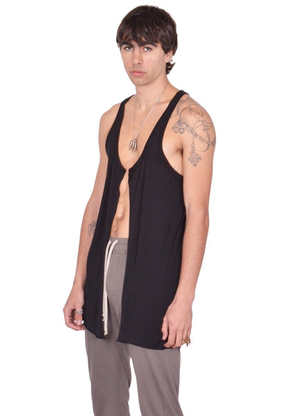 RICK OWENS MEN OPEN PONY TANKTOP BLACK SS26 | DOSHABURI Online Shop