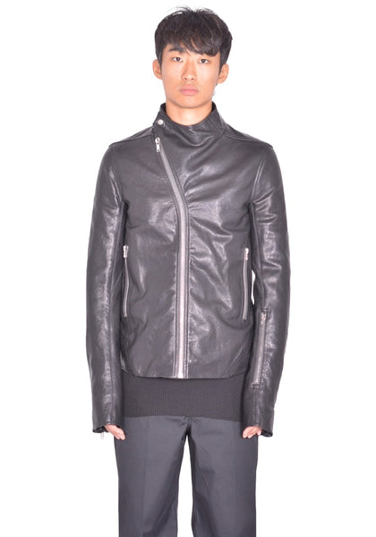 RICK OWENS MEN RELEASE LEATHER JACKET BLACK FW26 | DOSHABURI Shop
